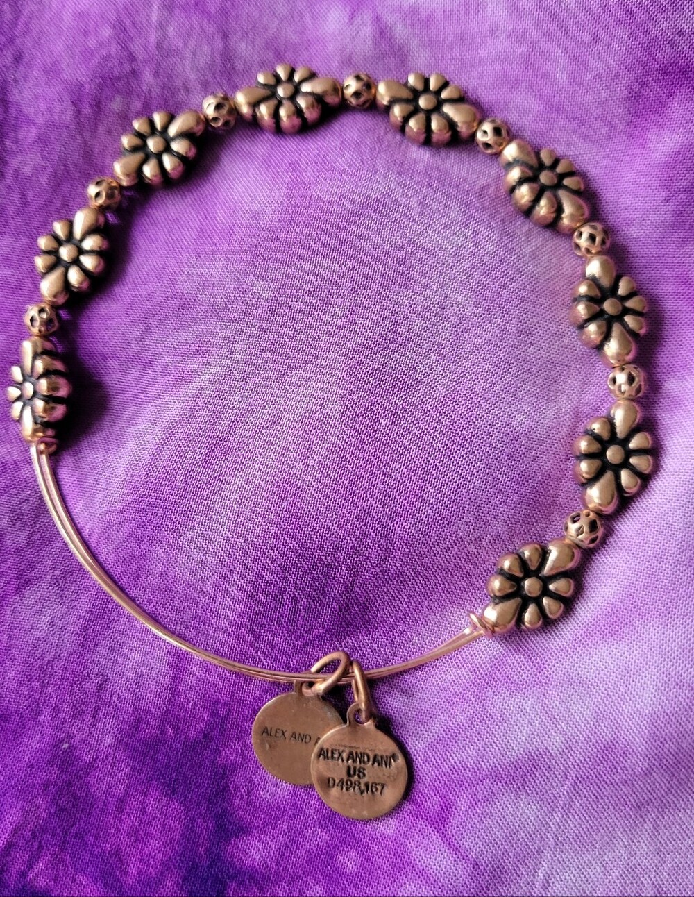 Alex & Ani Copper Flower Bracelet.